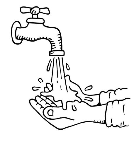 Washing Hands Drawing, Washing Hands Activities, Easy Science Fair Projects, Hand Washing Poster, Earth Day Coloring Pages, Hands Drawing, Free Kids Coloring Pages, Science Reading, Skin Drawing