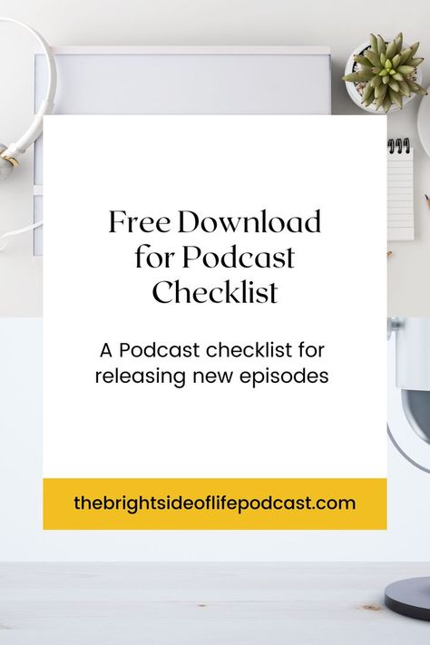 When learning how to start a podcast, we need podcast ideas from expert podcasters and see how they do it! Well, I have created a free download of my Podcast checklist that I made for when I post new episodes. I hope my podcast tips can help you! Whether you're a business podcast, or a health podcast, this checklist is for you! Free Podcast Planner, Podcast Checklist, Podcast Script, Podcast Planner, Free Podcasts, Podcast Ideas, Podcast Production, Podcasting Tips, Start A Podcast