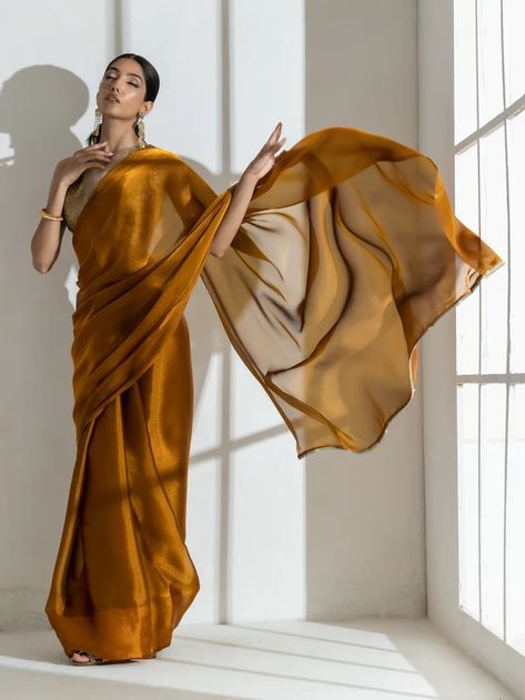 Bronze Saree, Yellow Organza Saree, Purple Saree, Rose Gold Sequin, Satin Saree, Black Saree, Brushed Bronze, Organza Saree, Chiffon Saree