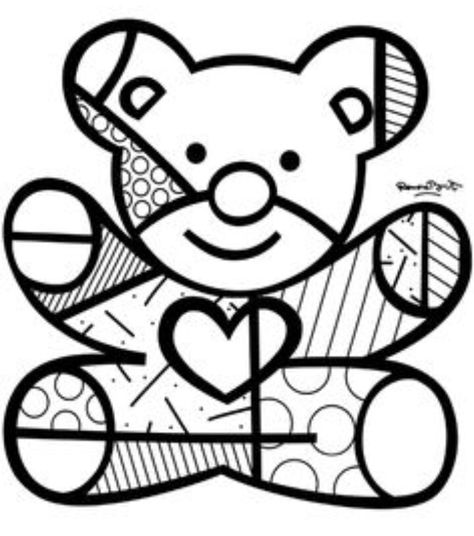 ... Bear Paint Colors, Modele Zentangle, Romero Britto Art, Britto Art, Art Coloring Pages, Bear Coloring Pages, Pola Sulam, Arte Animal, Elementary Art