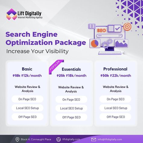 Looking to improve your website’s visibility on Google? 🚀 At Lift Digitally, we offer customized Search Engine Optimization (SEO) packages to suit your business needs and budget. Whether you’re a small business or an established company, our SEO plans will help you rank higher and attract more customers. 🛠️ Choose the Perfect Plan for You: https://liftdigitally.com/search-engine-optimization-pricing/ Don’t miss out on these limited-time offers! 🌐 Connect with us today to give your website ... Seo Plan, Social Media Packages, Seo Packages, Online Advertising, Business Pages, Business Needs, Search Engine Optimization Seo, Blog Marketing, Seo Services