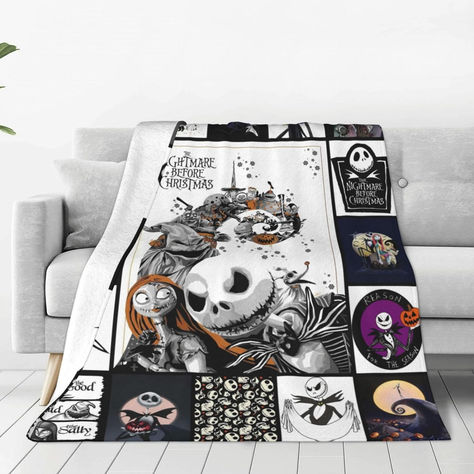 Halloween Nightmare Christmas Blanket Plush Soft Flannel Throw Blankets for Bedroom Sofa Living Room Costume Wallpaper, Nightmare Before Christmas Jack Skeleton, Nightmare Before Christmas Blanket, Pumpkin Makeup, Cake Costume, Skeleton Fashion, Stylish Bedroom Ideas, Jack Y Sally, Christmas Tattoo