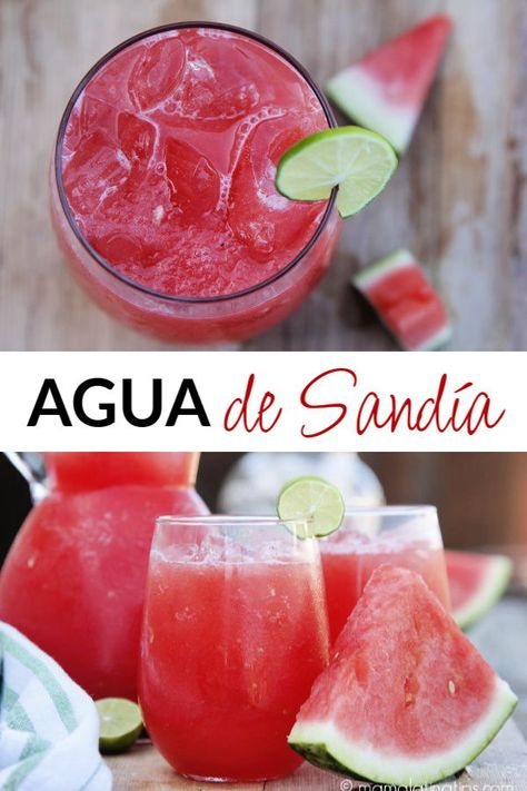 El agua de sandía es una bebida refrescante y fácil de hacer. Aprende como preparar esta agua fresca favorita de niños y grandes. Te llevará sólo unos cuantos minutos, sirve bien fría o con mucho hielo. | Como hacer agua de sandía| Recetas con sandía | Bebidas mexicanas tradicionales #aguasfrescas #recetafácil Mexican Watermelon, Watermelon Ideas, Frozen Smoothies, Watermelon Agua Fresca, Watermelon Cooler, Watermelon Drink, Mix Drinks, Mexican Drinks, Fresh Watermelon