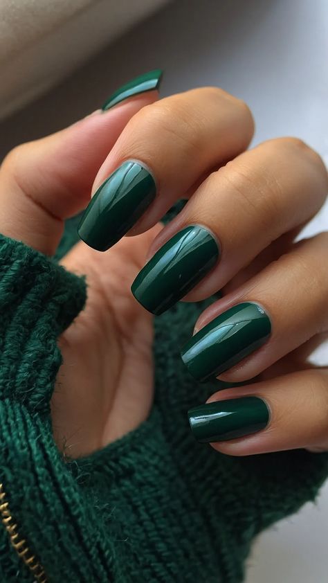 Get Noticed with 17 Stunning Dark Emerald Green Nail Designs** ** 37 Green Nail Designs, Dark Nails, Emerald City, Green Nails, Nail Trends, Emerald Green, Emerald, Nail Designs, Nails