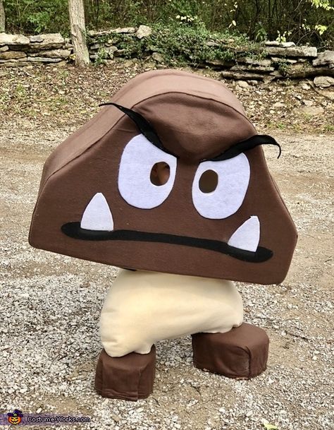 Diy Goomba Costume, Diy Goomba, Diy Mario Character Costumes, Goomba Costume, Mario Character Costumes, Mario Brothers Costumes, Mario Costumes, Bowser Costume, Mario Halloween