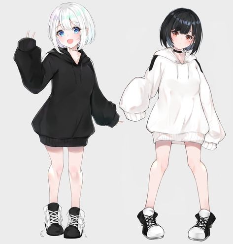 Black and White Hoodie Drawing Reference, Hoodie Drawing, Best Anime Drawings, Cute Hoodie, Anime Hoodie, Hoodie Girl, Drawing Poses, Anime Poses