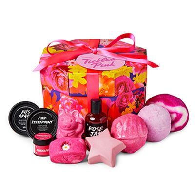 Tickled Pink Gift, Lush Gift Set, Body Conditioner, Colored Bubbles, Lush Cosmetics, Bubble Bars, Hair Gift, Bath Art, Birthday Stuff