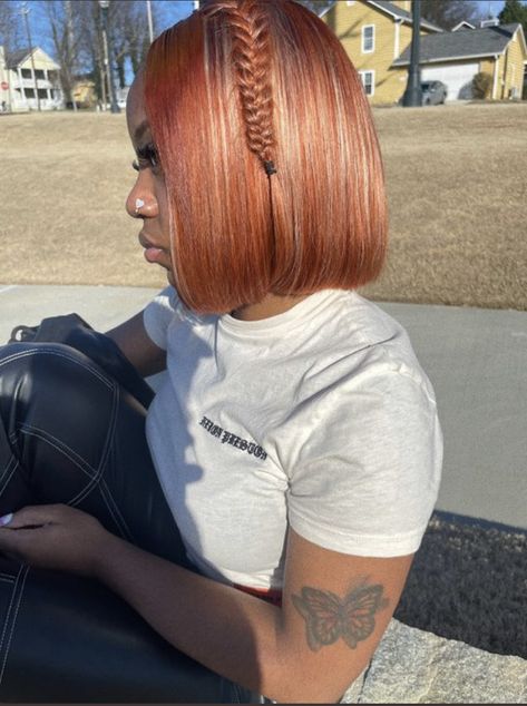 Colored Bob Wigs For Black Women, Bob With Braids On Side, Colored Bob Hairstyles For Black Women, Bob With Streaks, Colored Bob, Wig Installation, Color Bob, Frontal Wig Hairstyles, Ponytail Hairstyles Easy