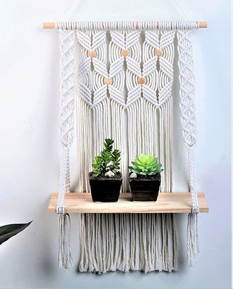 Macrame Bookshelf, Plant Shelf Window, Natural Floating Shelves, Room With Window, Round Wall Shelves, Shelf Window, Macrame Hanging Shelf, Rope Plant Hanger, Macrame Shelf