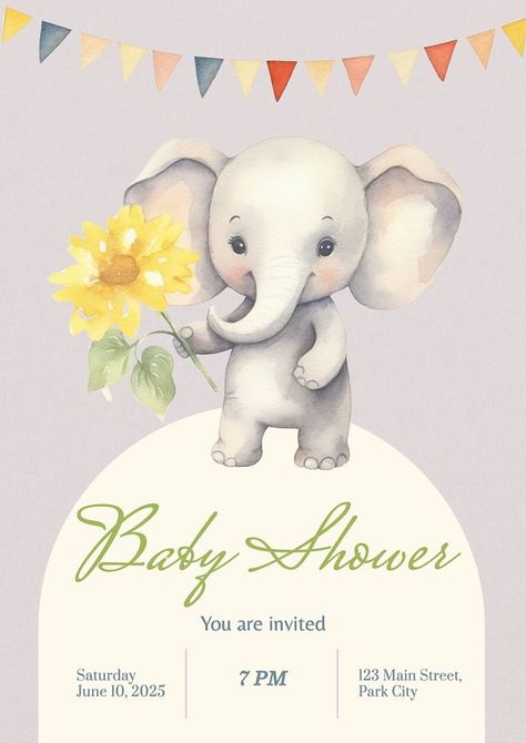 Baby shower poster template, editable text and design | premium image by rawpixel.com / Jennifer Claesson Baby Animal Illustration, Templates Birthday, Birthday Cute, Invitation Baby Shower, Shower Baby, Best Templates, Animal Figures, Baby Shower Invitation, Poster Template