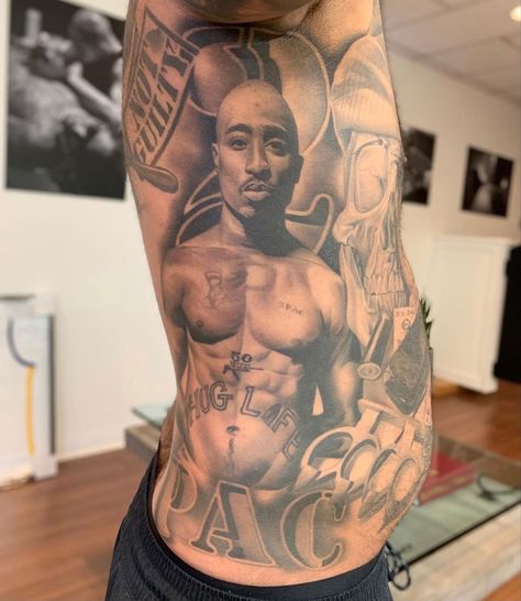 Mens Stomach Tattoo, Devine Tattoo, Next Level Tattoo, Thug Life Tattoo, Tupac Tattoo, Portrait Tattoo Sleeve, Taboo Tattoo, Verse Tattoos, Realistic Tattoo Sleeve