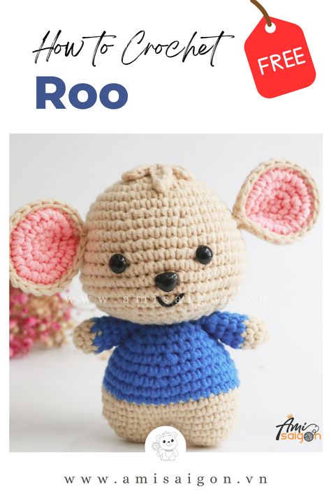 Complement your Winne the Pooh and Friends collection with this pretty woolen Roo. Crochet the amigurumi Roo right now, Piglet and Eeyore are waiting. Our tutorial video will help you make it easy and fast. Eeyore Crochet Pattern Free, Eeyore Crochet, Piglet And Eeyore, Crochet Ornament Patterns, Animal Amigurumi, Pooh And Friends, Crochet Animal Amigurumi, Crochet Disney, Crochet Ornaments