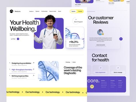 Health Care Website - Madcore by Munna Ahmed on Dribbble Space Website, Health Website, Medical Website Design, Mobile Mockup, Business Website Design, Nutrition Coach, Coworking Space, Web App Design, Medical Care