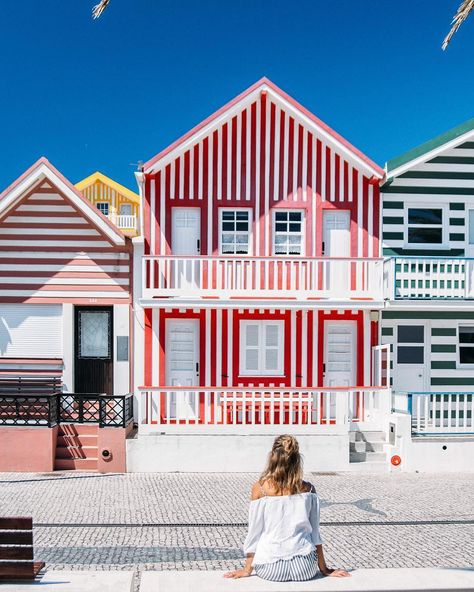 Costa Nova, Aveiro  “TOP Portugal 📷: @looolly12 • #topportugalphoto Vejam a galeria em destaque e façam gosto nas fotos do autor! Take a look at the featured…” Costa Nova Portugal, Colour Architecture, Lisbon Travel, Costa Nova, Travel Photography Inspiration, House Illustration, Albufeira, European Vacation, Portugal Travel