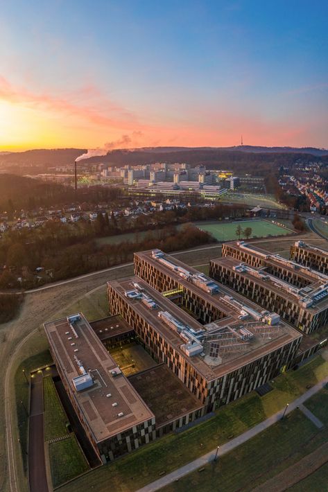 New building of the University of Applied Sciences in the foreground, main building of Bielefeld University in the background (Bielefeld, Germany). #Bielefeld #University #Aerial Bielefeld Germany, Aerial Photos, New Building, Applied Science, Aerial Photo, Germany Travel, Adobe Lightroom, Railroad Tracks, One Pic