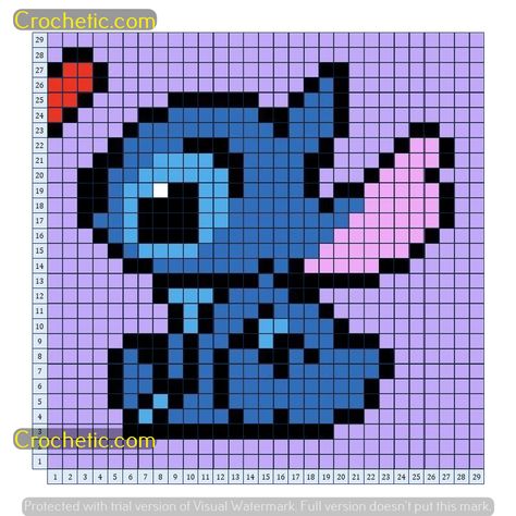 Kawaii Rainbow Sweep: Crochet Grid Pattern Free Pixel Art Pattern 30x30, Crochet Grid Stitch, 30 By 30 Pixel Art, Stitch Grid Pattern, Disney Grid Patterns, Disney Pixel Art Grid, Grid Crochet Patterns 30x30, Crochet Grid Patterns 20x20, 30x30 Pixel Art