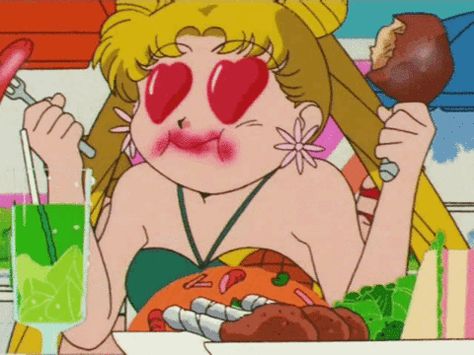 Sailor Moon Food, Gif Food, Moon Food, Sailor Moon Gif, Sailor Moon Funny, Sailor Moon Quotes, Sailor Moon Screencaps, Sailor Moon Luna, Sailor Moon Usagi