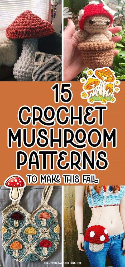 Mushroom Pillows, Mushroom Amigurumi, Mushroom Patterns, Crochet Mushrooms, Amigurumi Mushroom, Mushroom Sweater, Mushroom Crochet, Free Crochet Sweater, Giant Mushroom