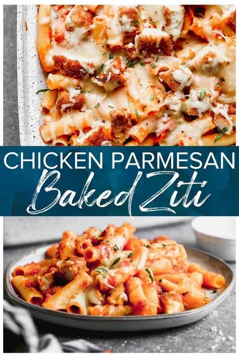 Cheap High Protein, Ziti With Chicken, Chicken Ziti, Yummy Videos, Baked Ziti With Chicken, Chicken Pasta Dishes, Comfort Pasta, Ziti Recipe, High Protein Meal