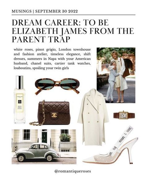 Elizabeth James Parent Trap Aesthetic, Elizabeth James Outfits, Old Money Mom Aesthetic, Old Money Study, Elizabeth James Aesthetic, Old Money Academia, Moodboards Aesthetic, Movies Classic, Estilo Gossip Girl