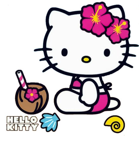 Fotos Hello Kitty, Hello Kitty Hibiscus, Tropical Hello Kitty, Summer Hello Kitty, Hello Kitty Png, Summer Widgets, Hello Kitty Summer, Wallpaper Sanrio, Troom Troom