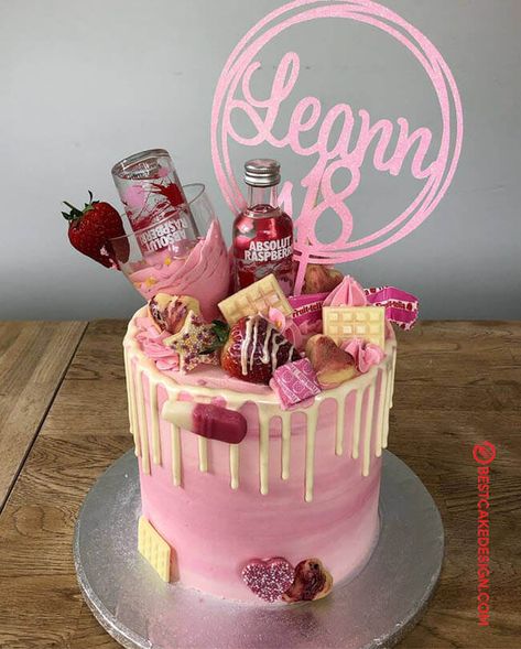 50 Vodka Cake Design (Cake Idea) - October 2019 18th Birthday Cakes For Girls Ideas, 18th Birthday Cake Alcohol, Alcohol Cake Ideas, Cakes With Alcohol, Legal Birthday Cake, Vodka Cake Design, 21st Cake Ideas, 18th Cake Ideas, 18th Bday Cake Ideas