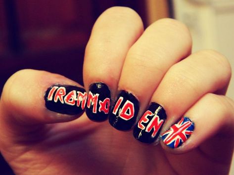 Iron Maiden nails Iron Maiden Nails, Queen Band Nails, Mani Ideas, Band Nails, Queen Band, Future Ideas, Gel Nail Art, Iron Maiden, Gel Nail