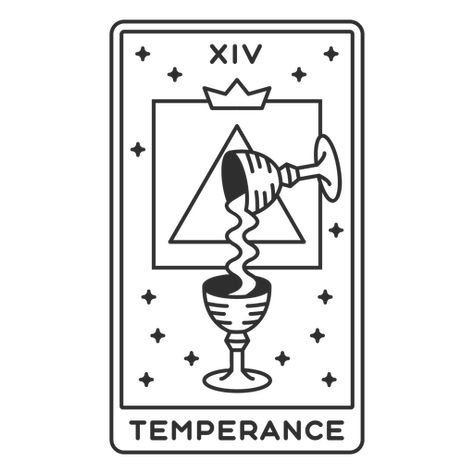 Tarot card temperance stroke PNG Design Temperance Tarot Design, Temperance Tarot Drawing, Temperance Tarot Art, Temperance Tattoo Ideas, Tarot Doodles, Temperance Tarot Tattoo, Tarot Cards Temperance, Simple Tarot Card Design, Temperance Tattoo