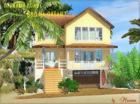 Sims Beach House, Sims 3 Houses, Sims3 House, Sims 3 Houses Ideas, Small Beach House, Beach House Layout, Sims 2 House, Humble House, Small Beach Houses