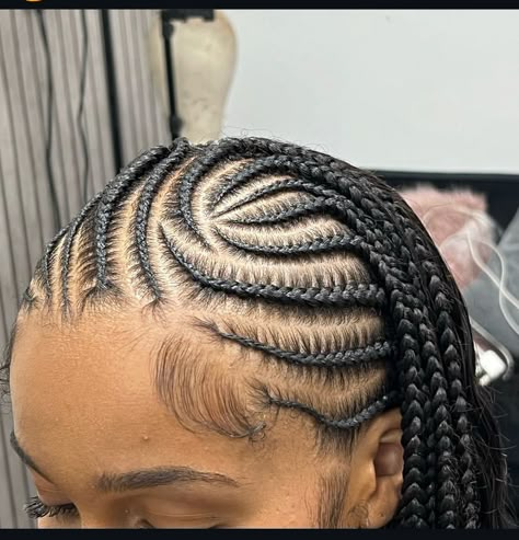 Half Up Cornrow Hairstyles, Half Cornrows Half Braids, Hairstyles Of Braids, Half Cornrows Half Box Braids, Hair Braids Cornrows, Edges Braids, Baddie Hair Styles, Vacation Braids, Box Braids Ideas