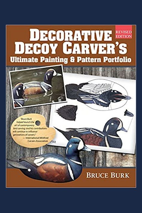 Duck carvers of all levels can improve the quality of their work with guidance from legendary artist Bruce Burk! For carvers who have difficulty making their own drawings, or have limited access to live or mounted birds, this book will become a priceless tool in creating award-winning decoys! Paperback. Click to look inside and learn more. #duckcarving #duckcarvingpattern #duckcarvingwood #carvedduckdecoys #howtocarveaduckdecoy #duckdecoys #duckdecoysdiy Pattern Portfolio, Bird Carving Patterns, Decoy Carving, Bird Carving, Duck Decoys, Carving Patterns, Pattern Mixing, Painting Patterns, Wood Carving