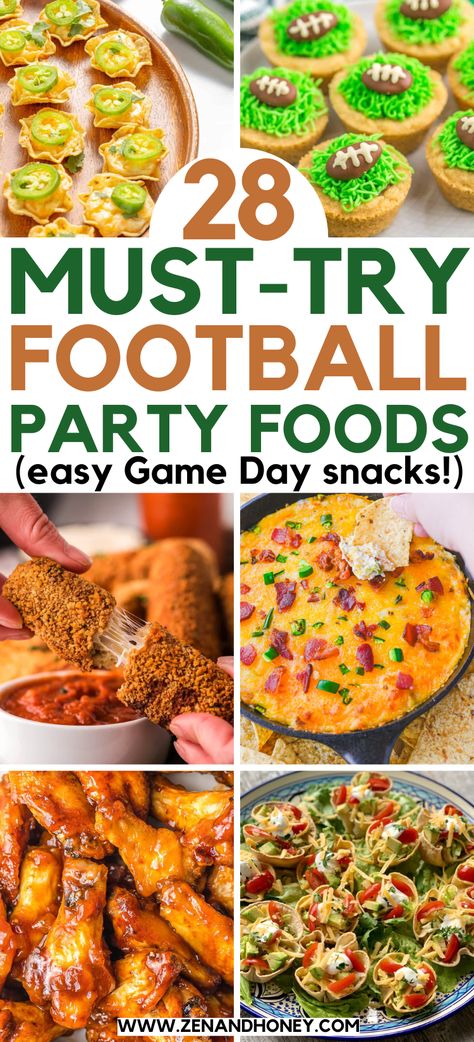 Easy Football Party Foods –  These fun football party foods include appetizers, snacks, desserts, and meals that are perfect to serve on game day. You’ll find unforgettable football dips and snacks that are sure to entertain your guests. Best Football Finger Foods, Football Theme Party Food Ideas, Fun Game Day Food, Appetizer Game Day, Easy Football Snacks Quick, Fruit Football Tray, Football Party Meals, Football Game Day Recipes, Football Party Foods For Kids