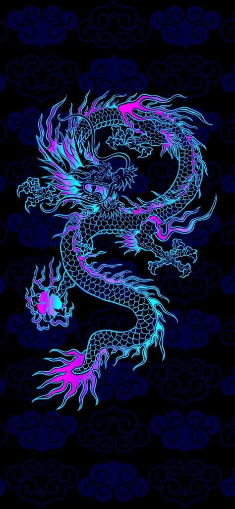 Dragon Wallpaper Iphone, Japanese Wallpaper Iphone, Dragon Wallpaper, Japanese Wallpaper, Purple Dragon, Blue Dragon, Dragon Artwork, Dragon Art, Dragon Tattoo