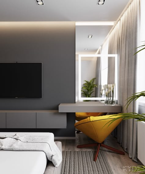 Interior Design Per La Casa, Minimalist Bedroom Design, Modern Houses Interior, Luxury Homes Interior, Design Del Prodotto, Apartment Interior Design, Grey Walls, Apartment Interior, Minimalist Bedroom