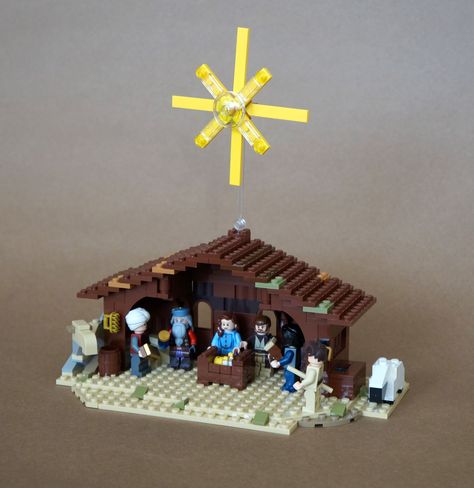 Lego Nativity Scene for Christmas Lego Manger Scene, Lego Nativity Scene, Lego Nativity Scene Instructions, Lego Nativity, Christmas Legos, Lego Bible, Lego Gingerbread House, Lego Plans, Lego Christmas Village