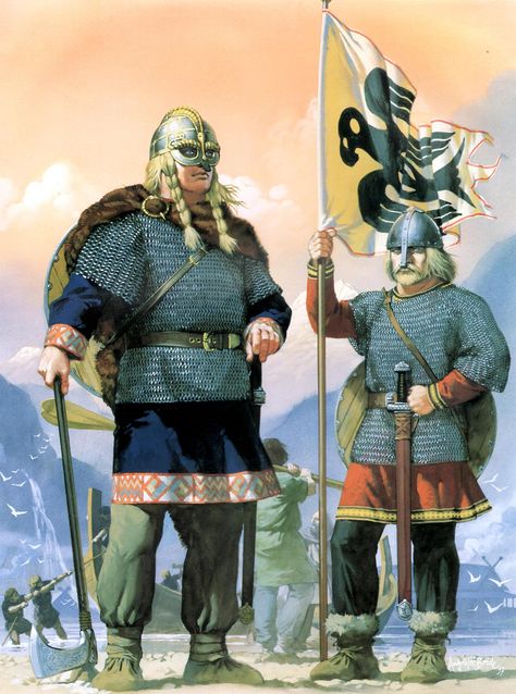 Founded in the late 10th century, the Jomsvikings were a Scandinavian warrior brotherhood Angus Mcbride, Historical Viking, Viking Armor, Warriors Illustration, Historical Warriors, Viking Culture, Ancient Warfare, Early Middle Ages, In Memoriam