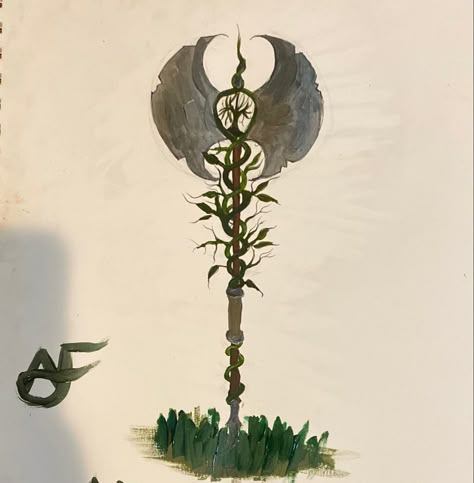 Fantasy Battle Axes Design, Fantasy Axes Design Drawing, Greataxe Art, Tree Knight, Fantasy Axes Design, Roots Drawing, Dnd Druid, I Did A Thing, Dnd Oc