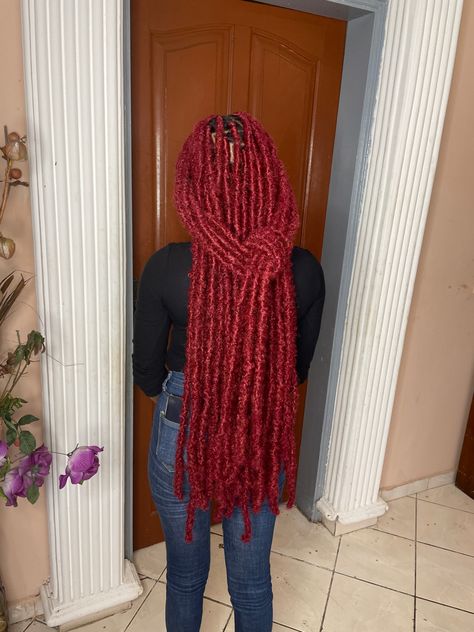 Red Boho Locs, Butterflies Locs, Burgundy Butterfly Locs, Dark Red Locs, Red Butterfly Locs, Red Faux Locs, Butterfly Locks, Red Locs, Red Dreads