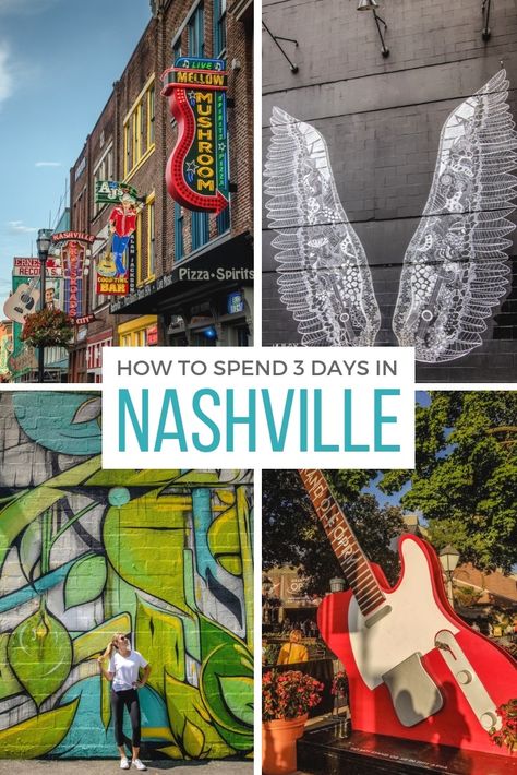 From whiskey tasting and partying on Lower Broadway to getting your country music fix, here’s the perfect itinerary for spending three days in #Nashville. #USA | #Travel | #America Nashville Itinerary, Tennessee Aesthetic, Nashville Tennessee Vacation, Nashville Travel Guide, Weekend In Nashville, Nashville Vacation, Visit Nashville, Whiskey Tasting, Tennessee Travel