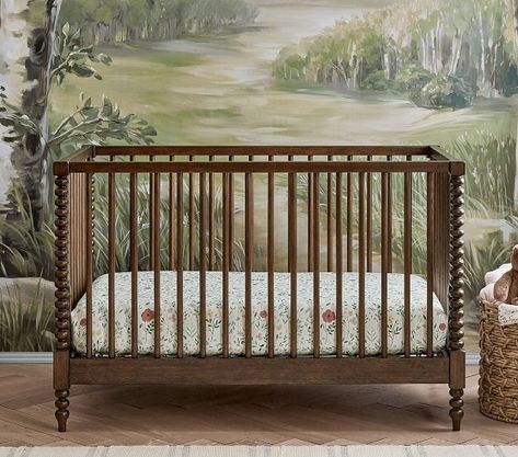 Wood Crib, Chris Loves Julia, Turned Wood, Convertible Crib, Crib Mattress, Baby Boy Nurseries, Dark Walnut, Indoor Air, Baby Cribs