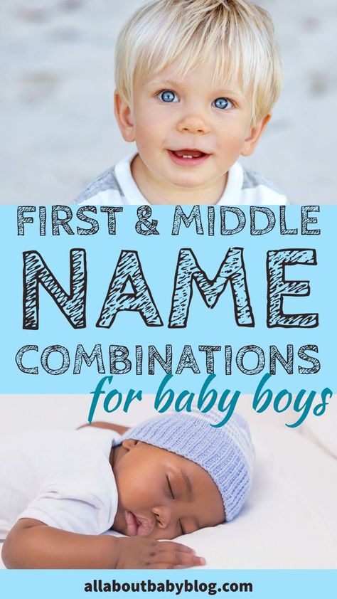 These cute boy first and middle name combinations will make it easy for you to find the perfect name for your baby boy. Over 300 boy first and middle name combinations to pick from. boy first and middle name, baby boy names, name combinations, first and middle name combos, babynames, boy names, baby boy names, baby boy name combinations. Boy Names With Middle Name, Rare Beautiful Names Unique Boy, Middle Name For Boys, Middle Names For Boys List, Boy Names First And Middle, Middle Names For Boys, Baby Boy Middle Names, Baby Middle Names, Name Combinations