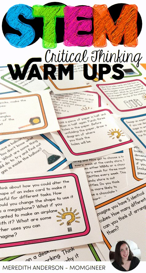 STEM Warm-Ups and Bell Ringers - STEM Activities for Kids Problem Solving Activities For Kids, Science Middle School, Stem Club, Elementary Stem Activities, Stem Lessons, Stem Classes, Steam Ideas, Stem Elementary, Teaching Stem