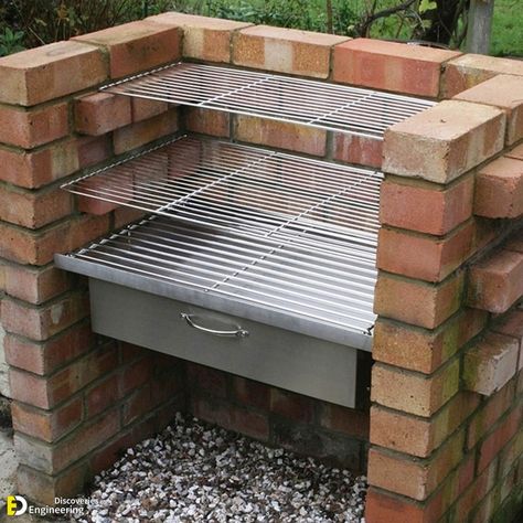 Awesome DIY Barbecue Grills For Your Backyard | Engineering Discoveries Grill Diy, Diy Barbecue, Brick Grill, Pit Bbq, Halloween Patio, Bbq Kit, Brick Bbq, Outdoor Bbq Grill, Diy Grill