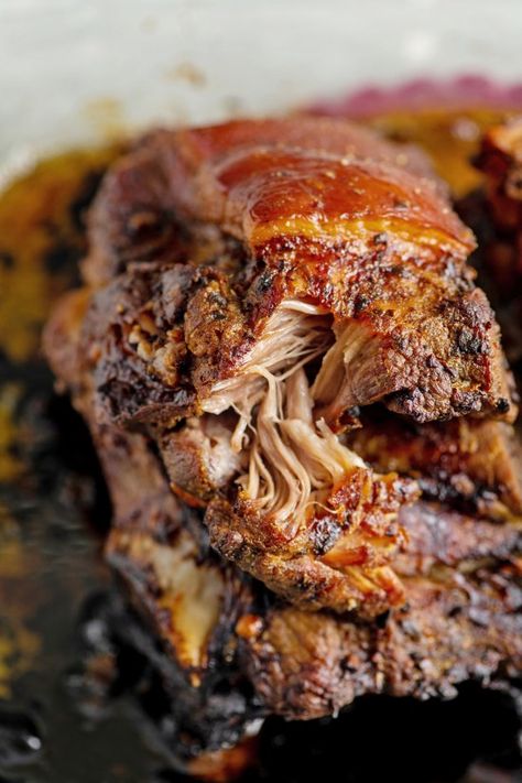 Spanish Pork Shoulder Puerto Rico, How To Cook Pernil Puerto Rico, Pork Shoulder Puerto Rican Recipes, Berria Recipes, Pernil Recipe Puerto Rican Oven, Puerto Rican Breakfast Recipes, Spanish Pork Shoulder, Spanish Food Puerto Rican, Pernil Recipe Puerto Rican