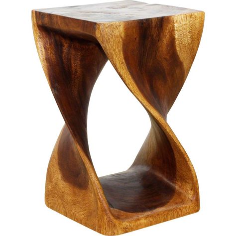 Rustic Side Table, Walnut Oil, Stool Design, Side And End Tables, Garden Stool, Wood Work, How To Antique Wood, Handmade Wood, Acacia Wood