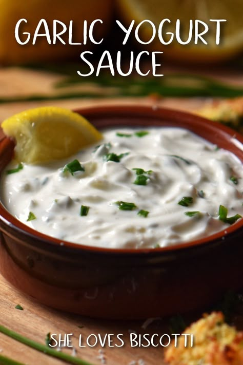 Healthy, fresh Yogurt Sauce For Vegetables, Bahamas Recipes, Yogurt Sauces, Garlic Yogurt Sauce, Sauce For Vegetables, Garlic Yogurt, Greek Yogurt Sauce, Reflux Recipes, Zucchini Sticks