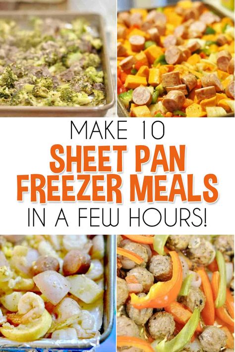 Veggie Freezer Meals, Sheet Pan Meal Prep, Oven Ready Meals, Pregnancy Freezer Meals, Freeze Meals, Freezer Dinners, Slow Cooker Freezer Meals, Freezer Friendly Meals, Freezable Meals