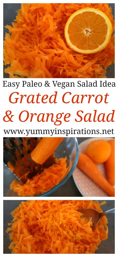 Grated Carrot Salad, Orange Salad Recipes, Salad Bowl Recipes, Paleo Vegetarian Recipes, Carrot Salad Recipes, Paleo Salads, Raw Carrots, Paleo Recipes Easy, Orange Salad