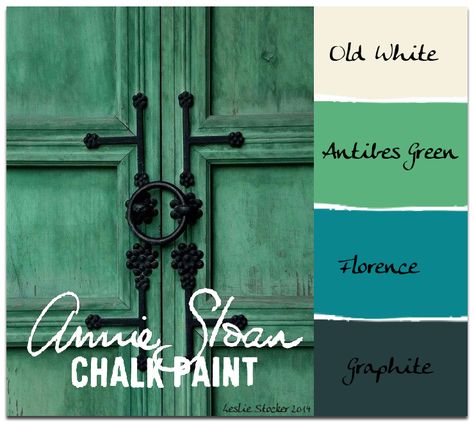 Get Your Green On Antibes Green, Wrought Iron Decor, Chalk Paint Colors, Chalk Paint Projects, Ivy House, Annie Sloan Paints, Green Door, Chalk Paint Furniture, Annie Sloan Chalk Paint