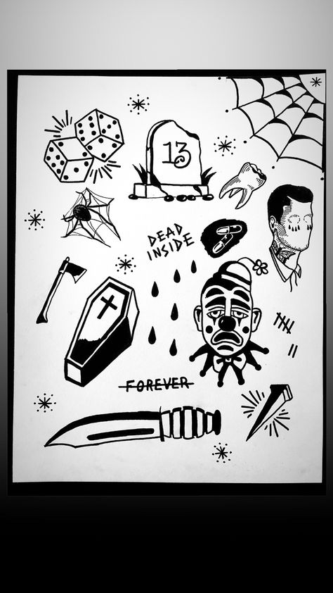 Blackwork Flash, Cholo Tattoo, Clown Tattoo, Tattoo Flash Sheet, Tattoo Stencil Outline, Creepy Clown, Appointments Available, Traditional Tattoo Flash, Diy Tattoo